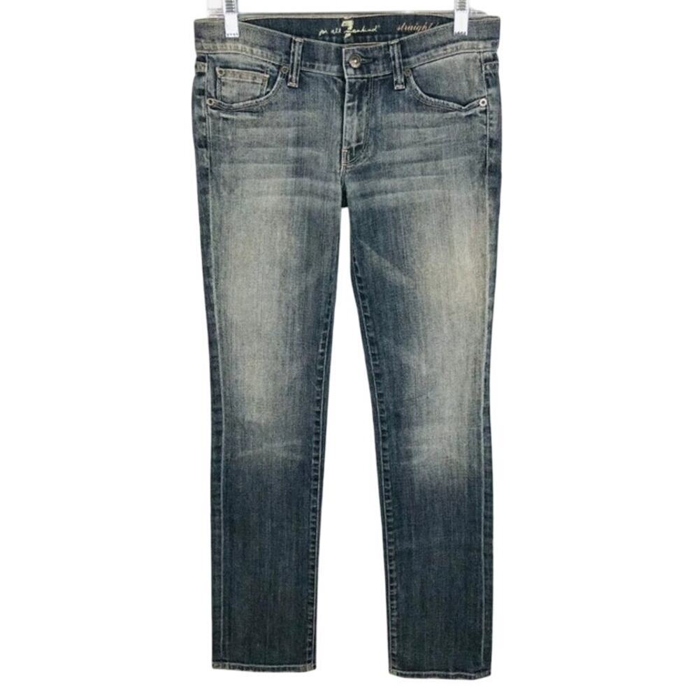 7 for All Mankind Women's Size 28 Straight Leg Jeans Sequin Pocket